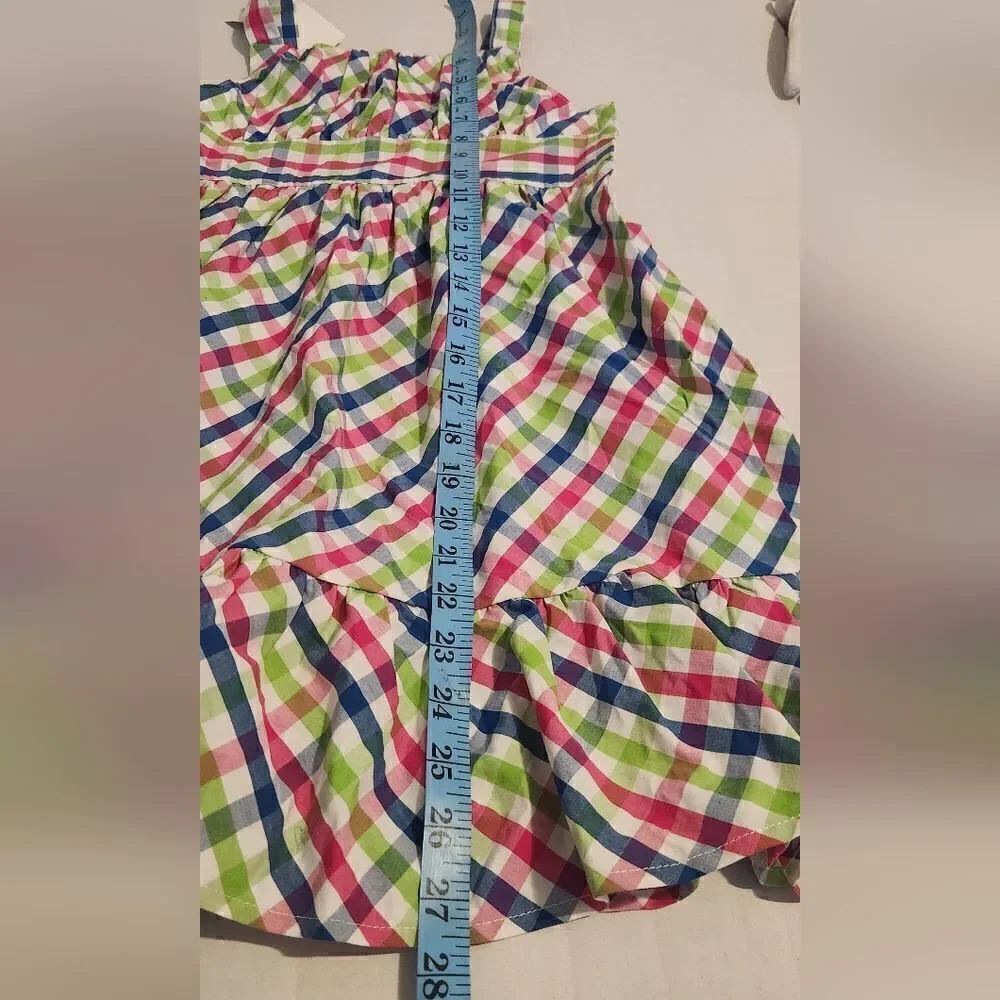 New Gymboree Girls Gingham Multicolor Dress Size 7